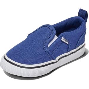 Vans Unisex-Child Asher V Slip-on Shoe(Canvas True Navy)