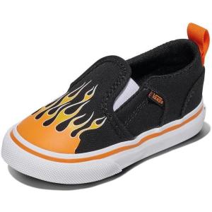 Vans Unisex-Child Asher V Slip-on Shoe(Flame Black)