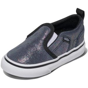 Vans Unisex-Child Asher V Slip-on Shoe(Shimmer Black)