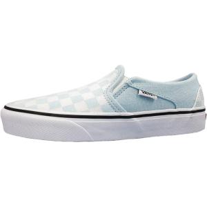 Vans Women’s Asher Adult Low Top Sneakers(Checkerboard Delicate Blue White)