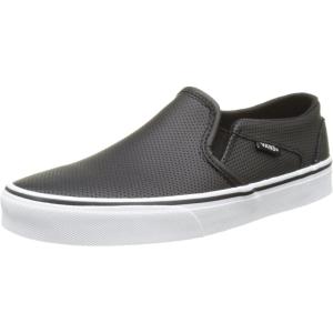 Vans Women’s Asher Adult Low Top Sneakers(Perf Leather Black)