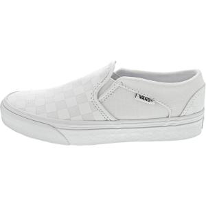 Vans Women’s Asher Adult Low Top Sneakers(White Checkerboard White White W51)