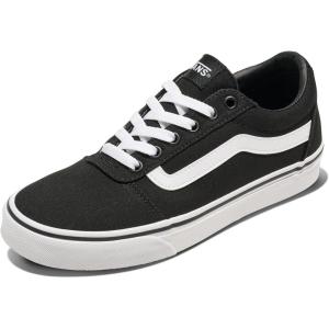 Vans Women’s Ward Low-Top Fashion Sneaker, Canvas Black/White, 9.5