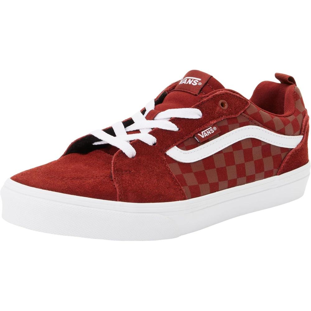 image:imageVans Boys Filmore Low Top ShoeTonal Check Brick Red