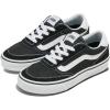 Vans Big Kids’ Brooklyn LS Shoe – Casual Low-Top Sneakers for Boys & Girls. Suede/Canvas Black/White. 3.5