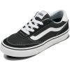 Vans Big Kids’ Brooklyn LS Shoe – Casual Low-Top Sneakers for Boys & Girls. Suede/Canvas Black/White. 3.5