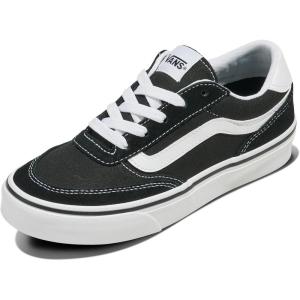 Vans Big Kids’ Brooklyn LS Shoe – Casual Low-Top Sneakers for Boys & Girls. Suede/Canvas Black/White. 3.5