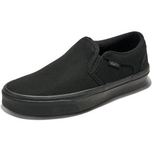Vans Unisex-Child Asher Low Top Shoe(Canvas Black/Black)