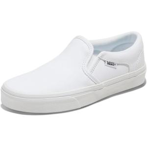 Vans Unisex-Child Asher Low Top Shoe(Canvas White/White)