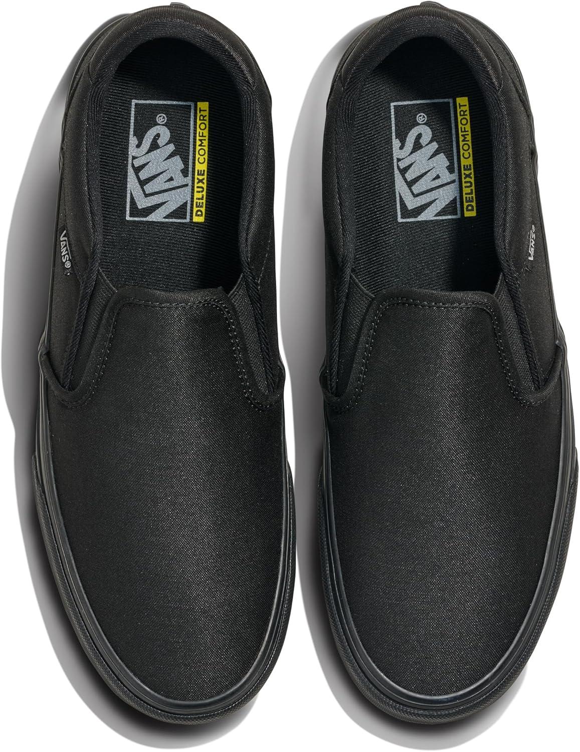 image:imageVans Mens Asher Deluxe Slipon Shoe Comfortable Sneakers for Fashion Walking amp Everyday WearTextile BlackBlack