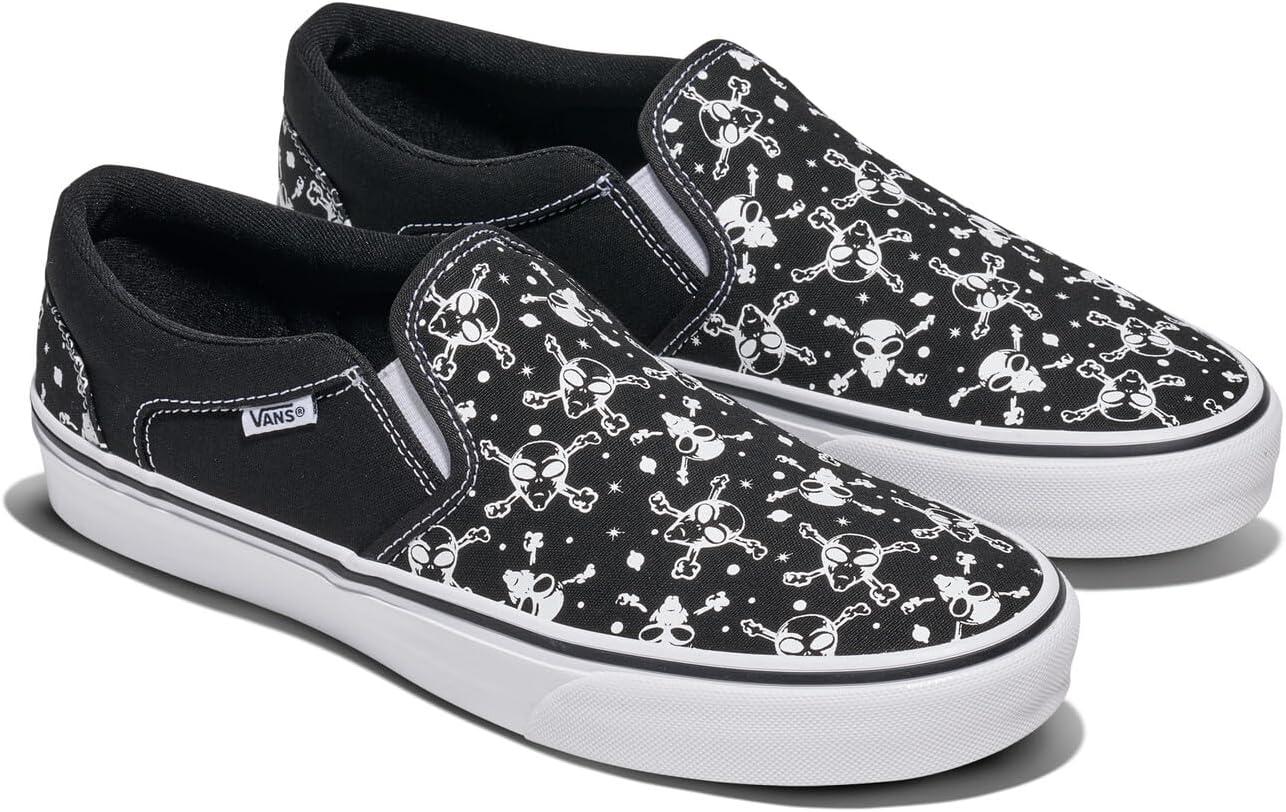 image:imageVans Mens Asher SlipOn ShoeAlien Skull BlackWhite
