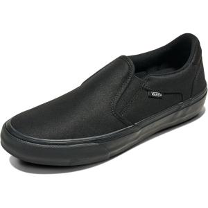 Vans Mens Asher Deluxe Slip-on Shoe | Comfortable Sneakers for Fashion, Walking & Everyday Wear(Textile Black/Black)