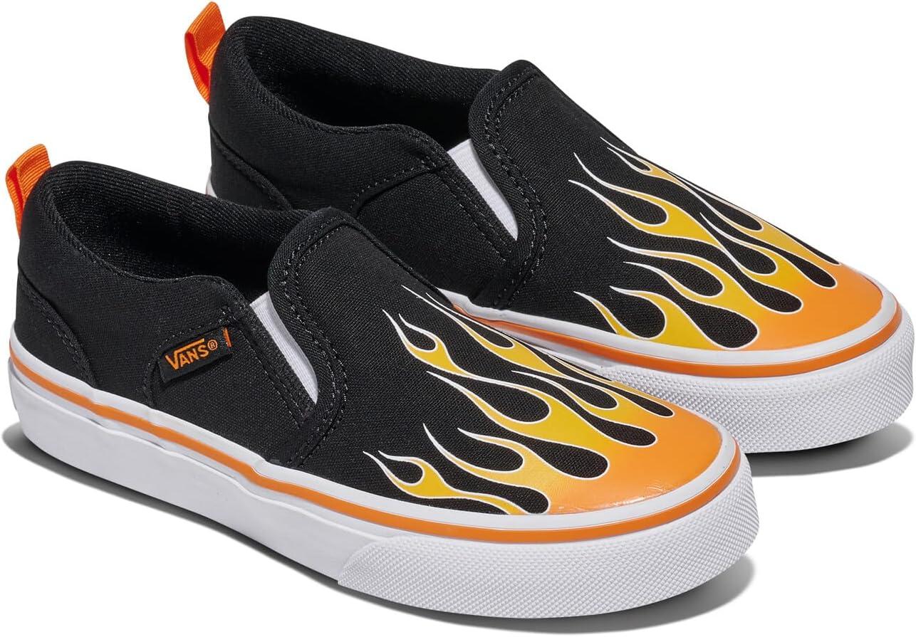 image:imageVans Kids Asher Slipon ShoeFlame Black