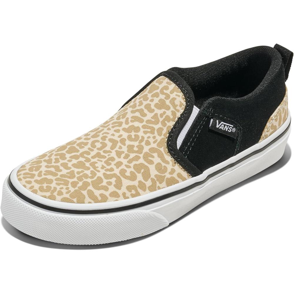 image:imageVans Kids Asher Slipon ShoeLeopard Black