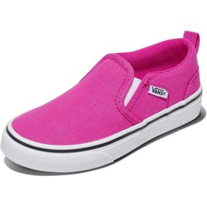 Vans Kids’ Asher Slip-on Shoe(Canvas Raspberry Rose)