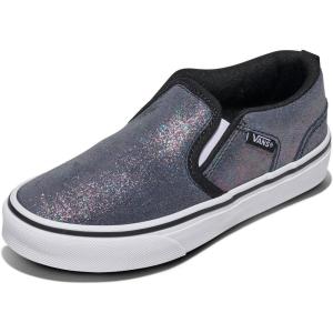 Vans Kids’ Asher Slip-on Shoe(Shimmer Black)