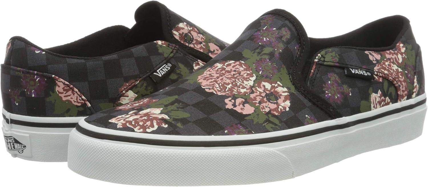 image:imageVans Womens Lowtop Trainers SneakerFlowers Checks Black