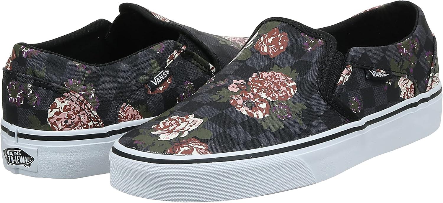 image:imageVans Womens Lowtop Trainers SneakerFlowers Checks Black