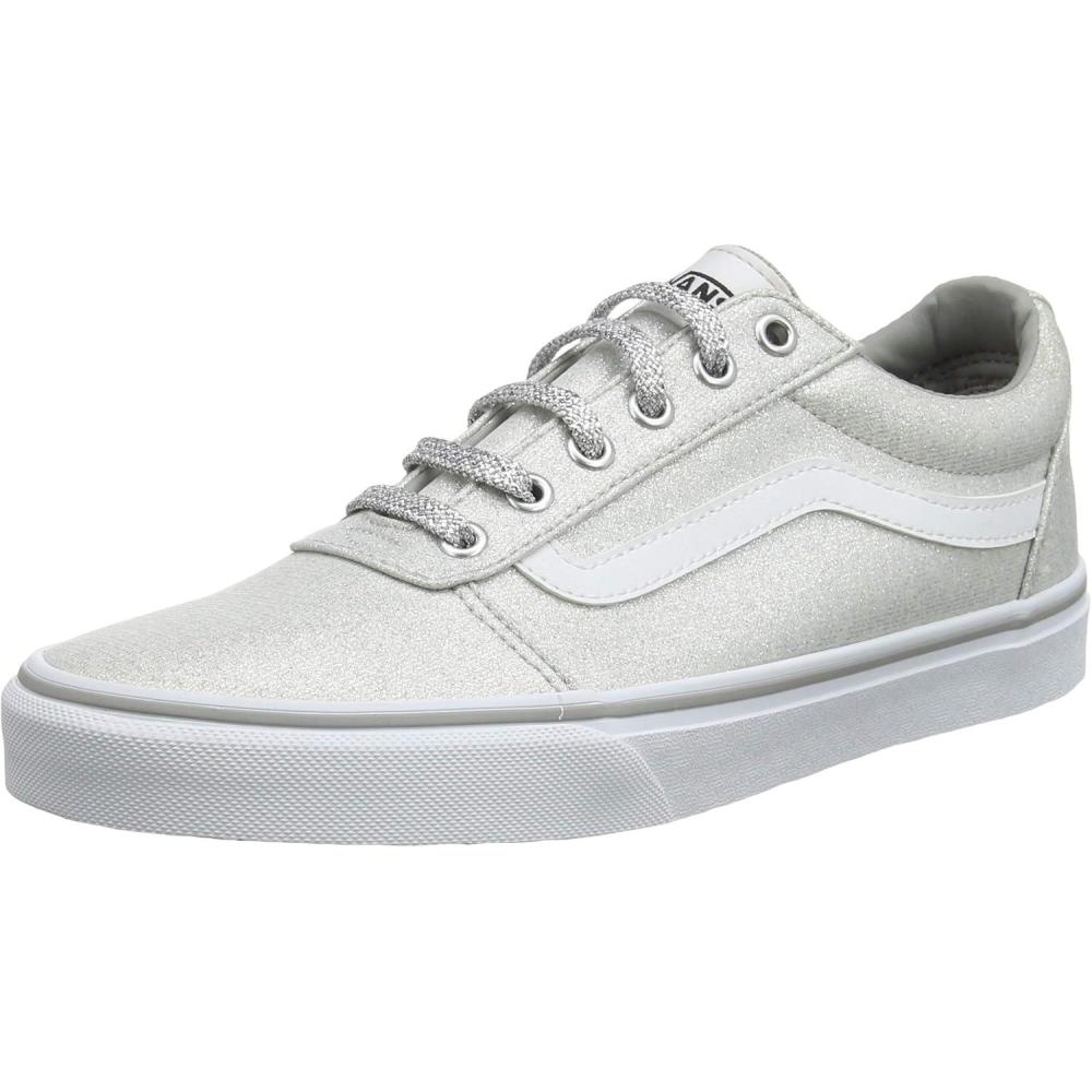 image:imageVans Womens Classic Slip On Platform SneakersGrey Lurex Glitter Silver V2a