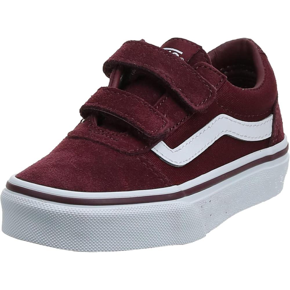 image:imageVans Womens Classic Slip On Platform SneakersRed Suede Canvas Port Royale White U1a