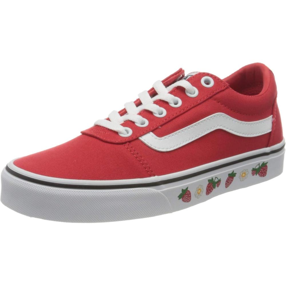 image:imageVans Womens Classic Slip On Platform SneakersStrawberry Sidewall High Risk Red White