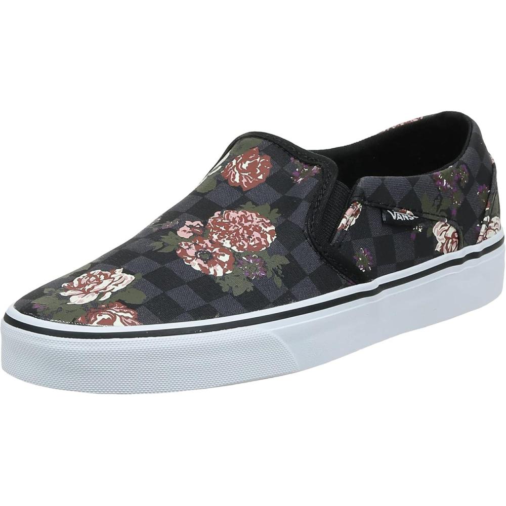 image:imageVans Womens Lowtop Trainers SneakerFlowers Checks Black