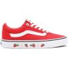 Vans Women’s Classic Slip On Platform Sneakers(Strawberry Sidewall High Risk Red White)