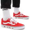 Vans Women’s Classic Slip On Platform Sneakers(Strawberry Sidewall High Risk Red White)