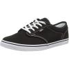 Vans Women’s Atwood Shoe – Low-Top Fashion Sneakers for Work & Everyday Wear. (Canvas) Black/White. 8.5