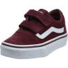 Vans Women’s Classic Slip On Platform Sneakers(Red Suede Canvas Port Royale White U1a)