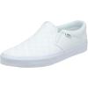 Vans Women’s Classic Slip On Platform Sneakers(White Checkerboard White White W51)