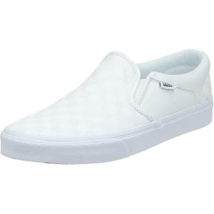 Vans Women’s Classic Slip On Platform Sneakers(White Checkerboard White White W51)